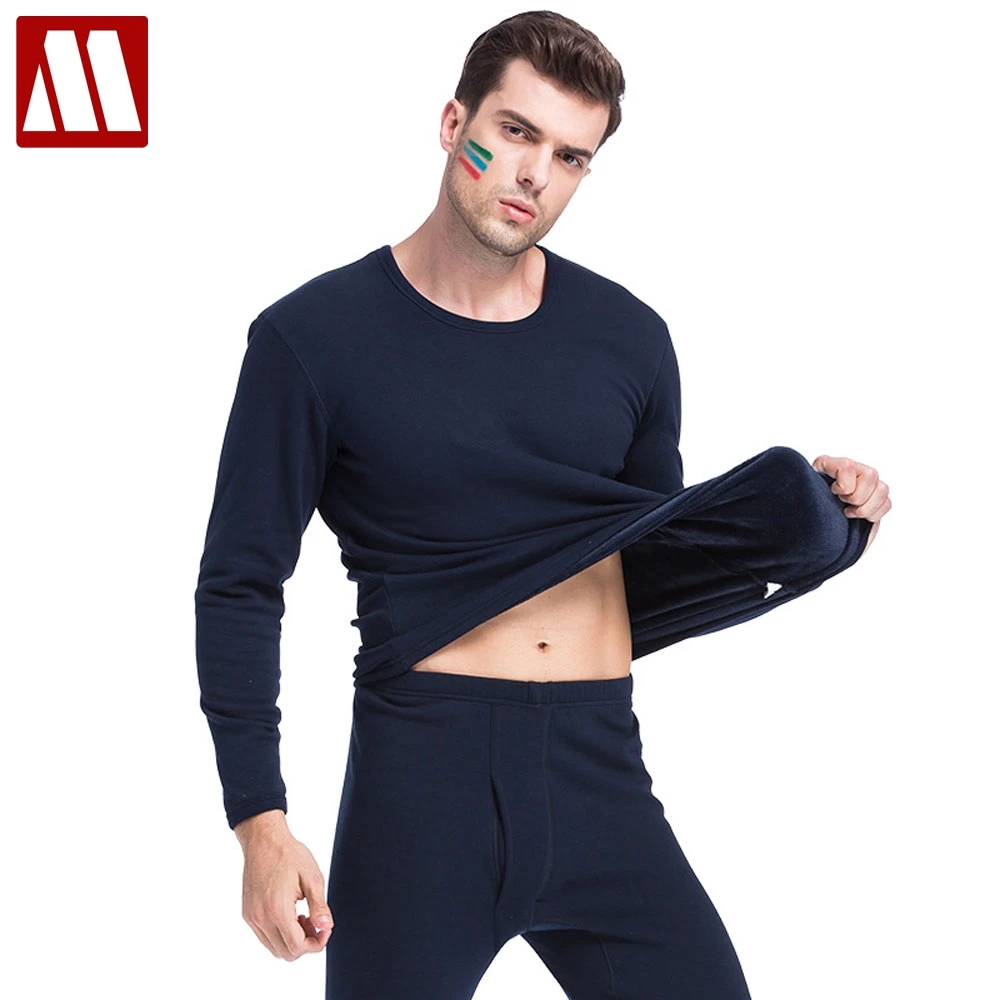 

Hot Winter Men's Warm Thermal Underwear Mens Long Johns Slim Fit Thermal Underwear Sets Thick Plus Velet Long Johns For Man