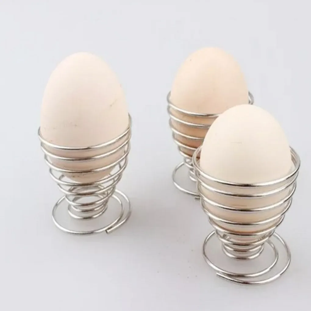 2018 Hot New 1/2/3/5pcs Stainless Steel Spring Wire Tray Boiled Egg Holder Useful Lovely Stand Storage drop shipping