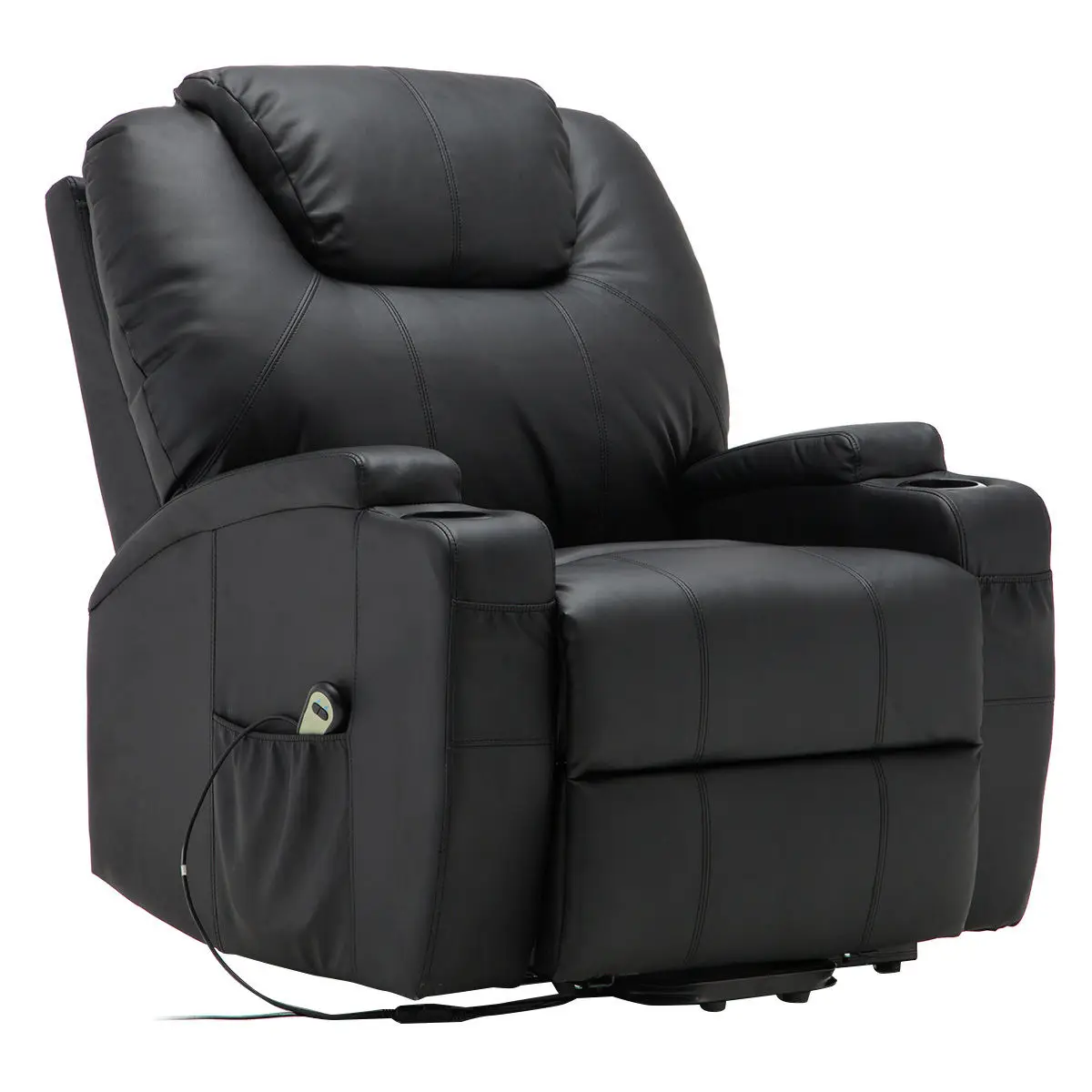 Giantex Electric Lift Power Recliner Chair Heated Massage Sofa Lounge with Remote Control Sofa Chairs Modern Recliner image 3