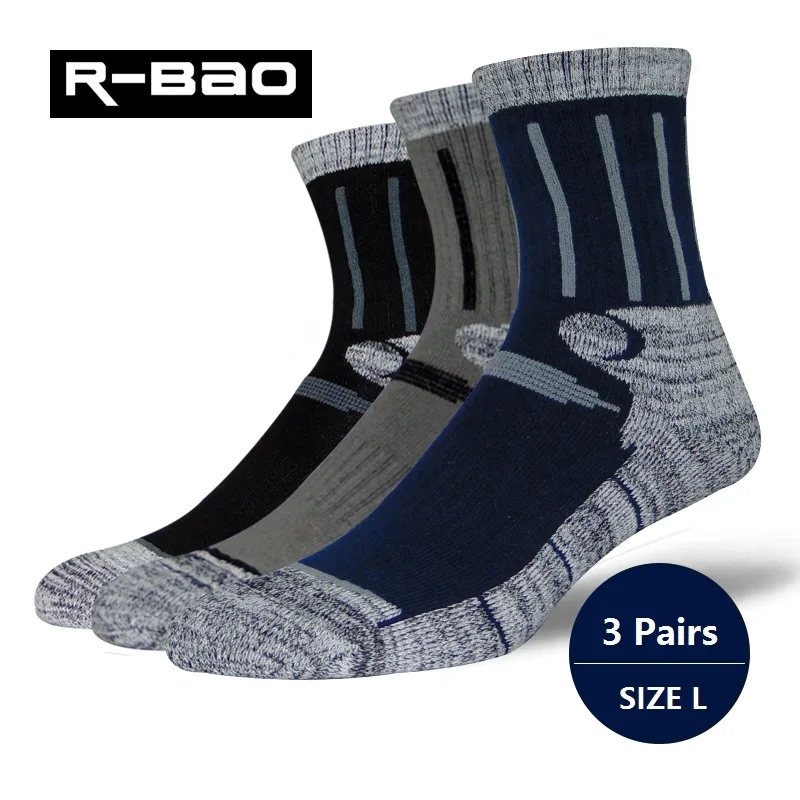 RB036 Men/Women Outdoor Hiking/Skiing Socks High-quality Thick Terry Deodorant Sports Running Socks 3pairs=1Lot