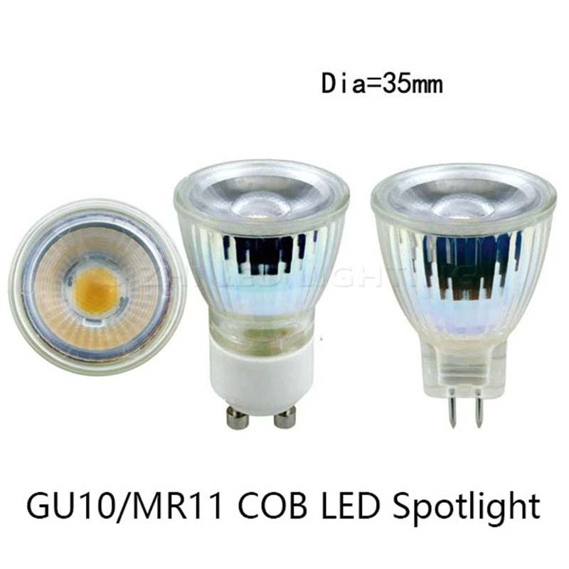 Dimmable LED Spotlight LED mini GU10 MR11 7W 35mm Diameter Spot Light Bulb Lamp replace halogen lamp AC220V 110V COB Home lights