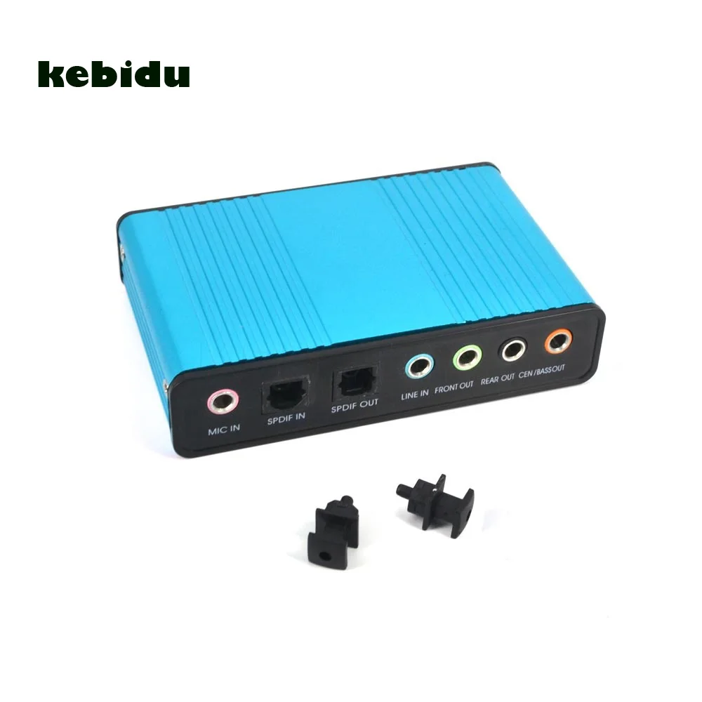 kebidu Hot 6 Channel 5.1 Optical External Audio Card Converter Sound Card CM6206 Chipset for PC Laptop