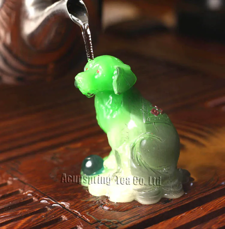 Green Dog, Lucky Charms,Chinese zodiac,Shenxiao,Allochroic Mascot,Ornament,tea pet,novel gifts, Amazing present,S1015Ag