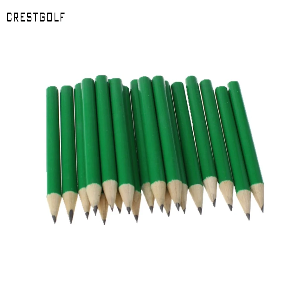 CRESTGOLF 100pcs/Pack  Wooden Golf Score Pencils Golf Accessories with Green  and White for Choice