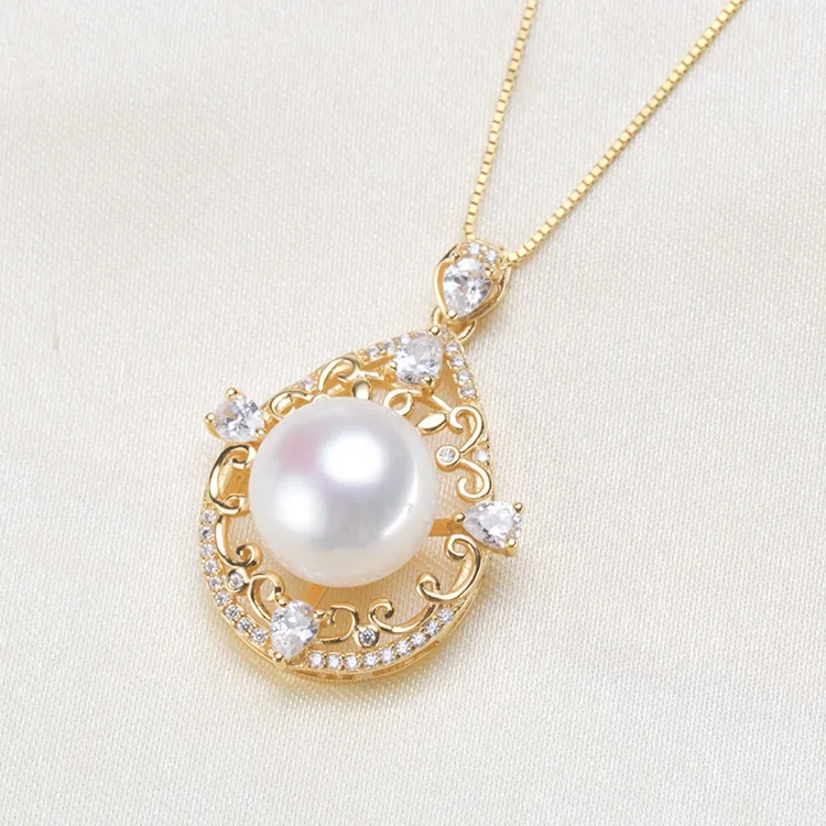 

Luxury Shinning Pearl Pendant Jewelry Findings S925 Sterling Silver Pearl Pendant Settings Elegant Flower Design 3Pcs/Lot