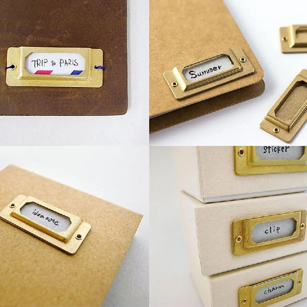 Plaque d\'étiquette vintage en laiton, signets métalliques, index pour carnet de voyage Midori, journal, accessoires de bricolage