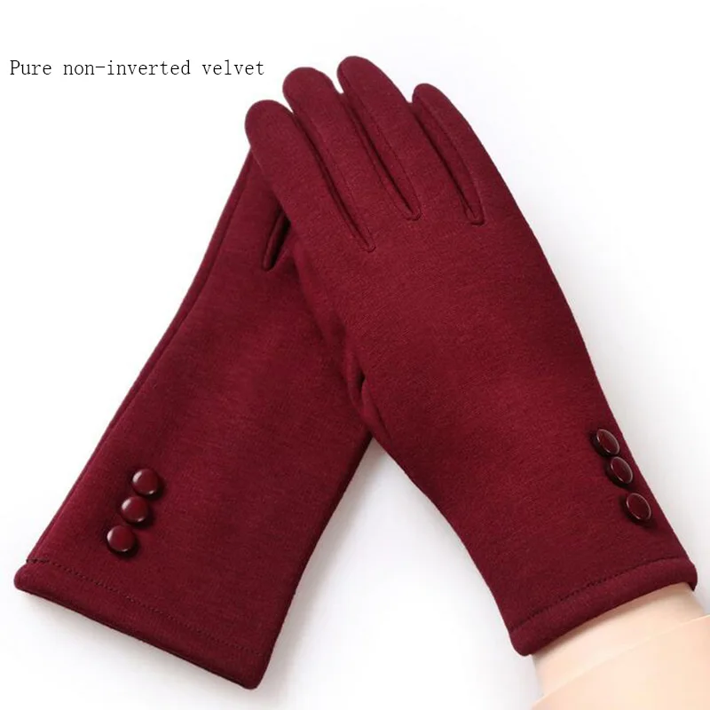 New Fashion Elegant Ladies Touch Screen Warm Lace Gloves Women Autumn Winter Cashmere Long Full Finger Glove Mittens Guantes 19A