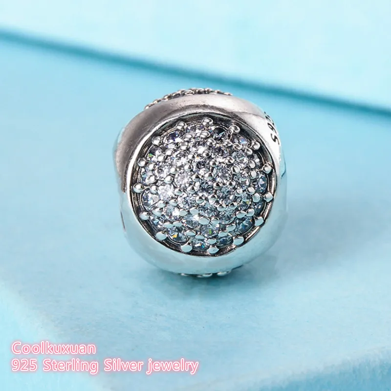 

Autumn Original 925 Sterling Silver Dazzling Droplet Charm, Clear CZ Beads Fit Pandora Charms Bracelet Diy Jewelry Making