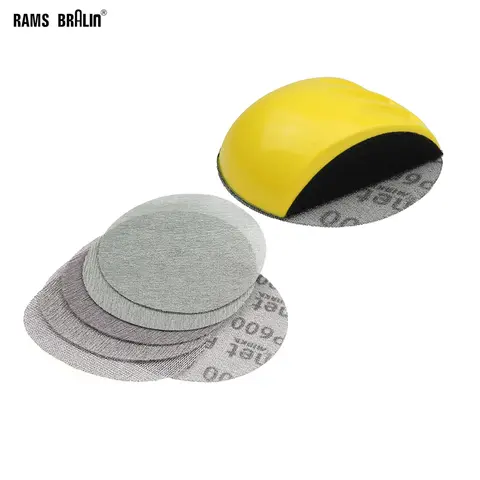 6+1 piece 6"/150mm Hand Sanding Block Pad Sandpaper Disc P80 - P600 for Auto Repair