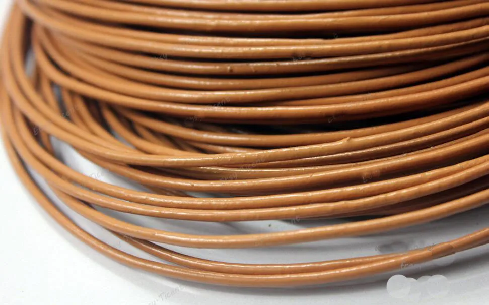 

Free Ship 100meters 328Feet 3mm Light Brown Round Leather Cord Genuine Leather Cord For Jewelry DIY Rope