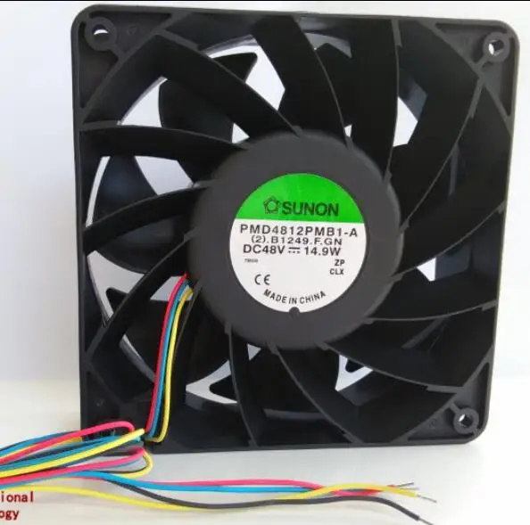 Original  PMD4812PMB1-A 48V 14.9W 12CM 12038 4 wire cooling fan