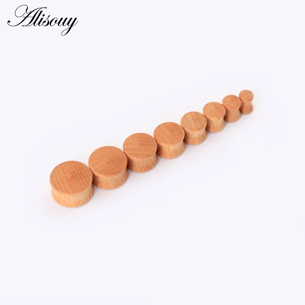 Alisouy 2pcs Wood Plugs and Tunnels Ear Expander Plug Gauges 6mm to 20mm Ear Plugs Body Jewelry piercing tunnel jewelry