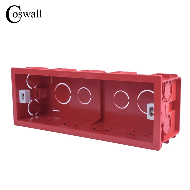 Coswall 마운팅 박스 내부 카세트, 표준 스위치 및 소켓 레드 컬러, 186mm * 67.5mm * 50mm, 197mm * 72mm