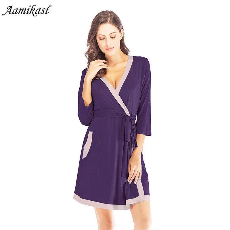 Aamikast Women’s Sleepwear Maternity Pj Pregnancy Labor Robe Delivery Nursing Pjs Woman Breastfeeding Gown Woman Homewear S-XXL