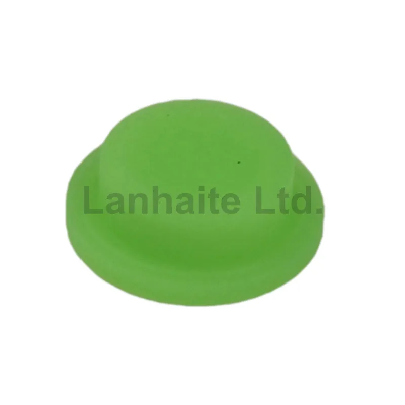 12mm(D) x 5.5mm(H) Glow-in-the-dark Silicone Tailcaps - Green (10 pcs)