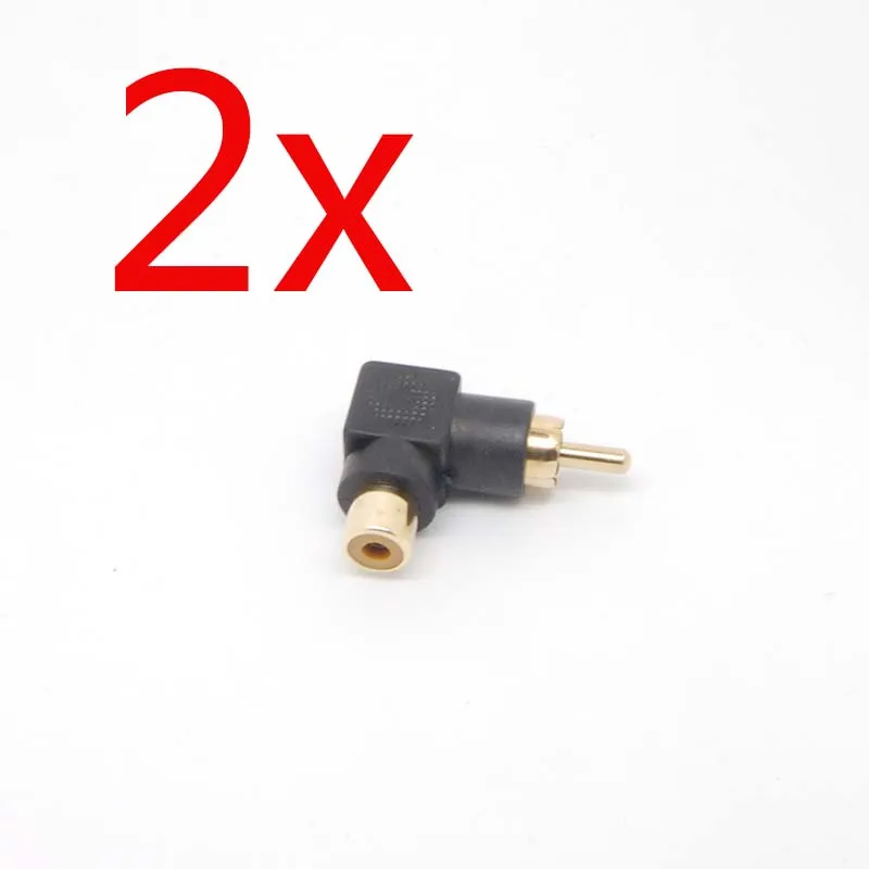 Adaptateur AV analogique femelle/mâle RCA, Angle de 90 degrés, 2 pièces, or, pratique, nouveau