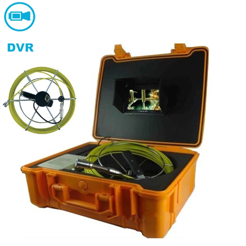 7 Inch Monitor 20M Fiberglass Cable Waterproof Sewer Pipe Pipeline Drain Inspection Camera System With DVR Function