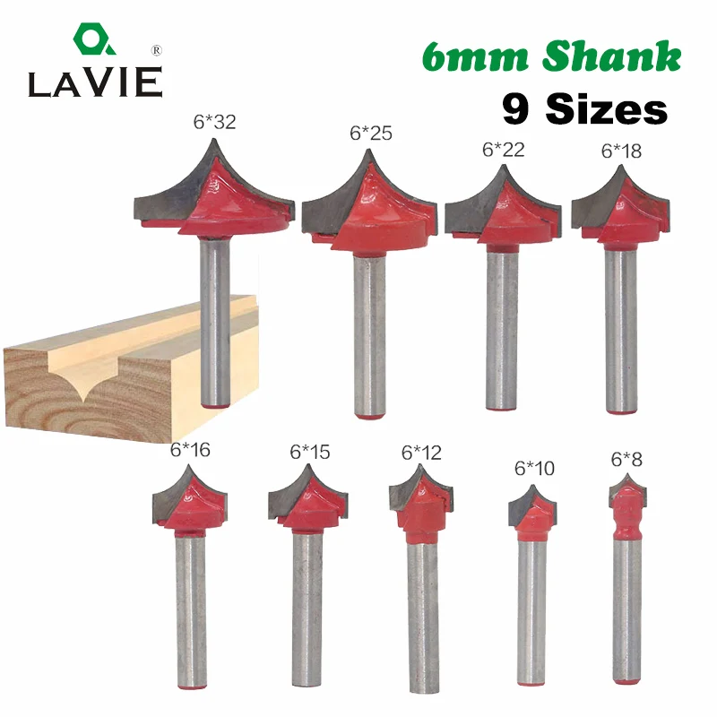 1pc 6mm Shank CNC Round Nose Bits Round Point Cut Bit Shaker Sharp Cutter Solid Carbide Tools for Woodworking