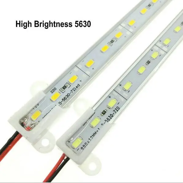 

led rigid strip 5630 36leds 50cm/pcs 100pcs/lot SMD no-waterproof IP22 cold/warm white DC12V+U shell free ship