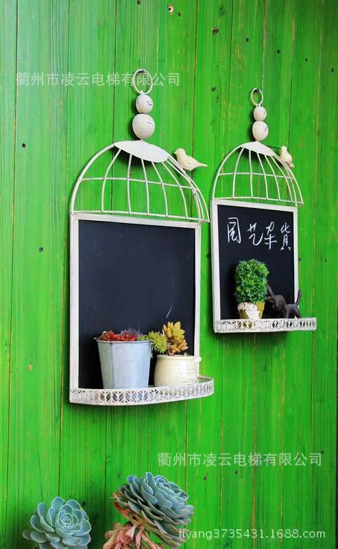 

15 years of the new vintage American country to do the old creative decorative flower iron cage blackboard wall mural