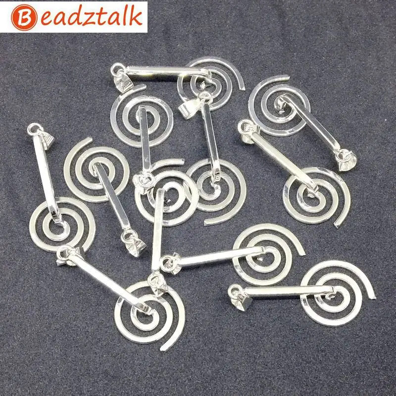 

Fashion Jewelry Finding Metal Spiral Holder Fit for Stone Round Donut Pendant Necklace Brass Base DIY Hand Made Jewelry