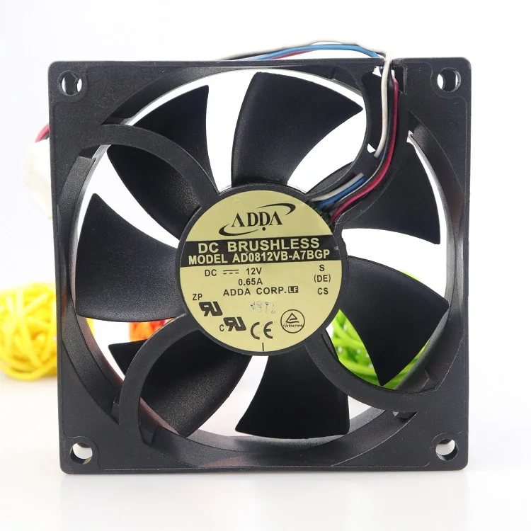 

FOR ADDA 12V 0.65A AD0812VB-A7BGP 8025 80x80x25mm server inverter axial cooler cooling pwm blower