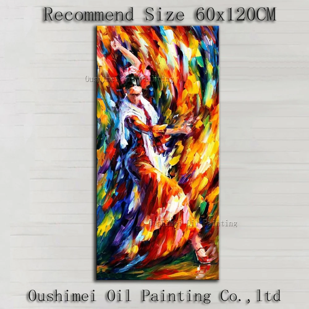 

Artist Provide Handmade Knife Painting Spanish Flamenco Dancer Oil Painting Spain Flamenco Dance Oil Painting For Friend Gift