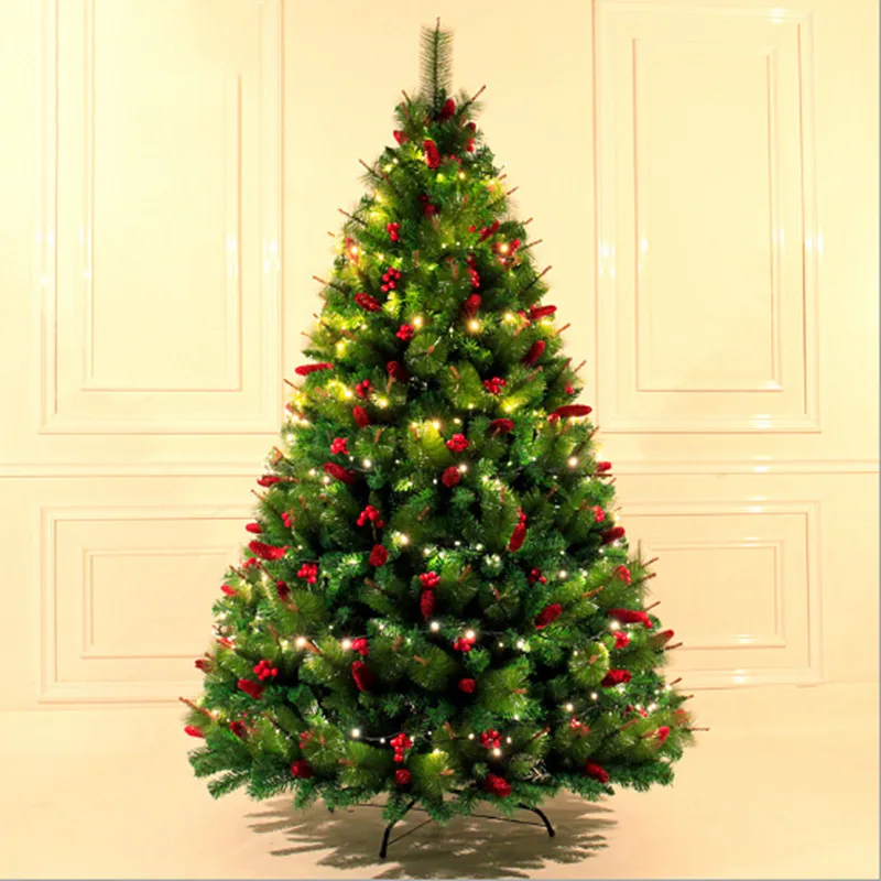 Teellook 1.2m/5.0m pine needles encryption red Christmas tree family hotel shopping malls Christmas decoration supplies