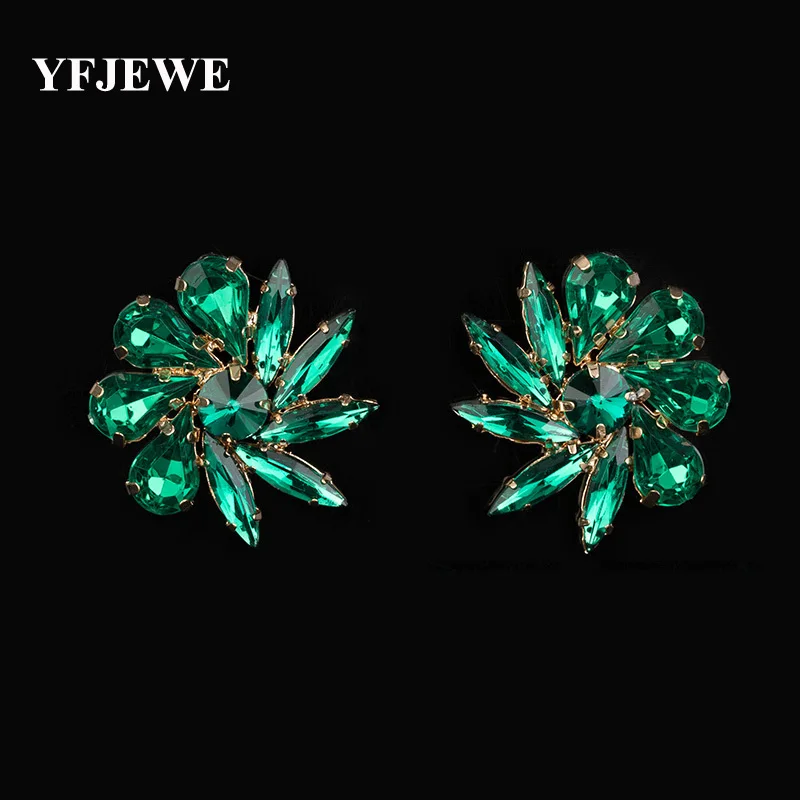 YFJEWE TOP fashion accessories jewelry authentic many colors large droplets shining crystal earring for women E020