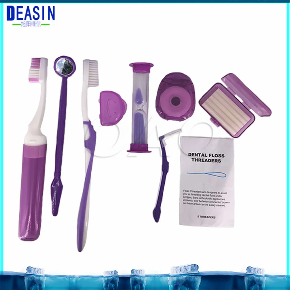 

10Bags Dental Tools Orthodontic Oral Care Kit Teeth Whitening Suit Interdental Brush Dental Floss Mouth Mirror Tooth Brush