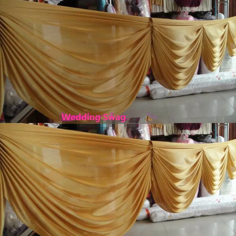 Customized Color Gold Curtain Swags for Backdrop 20ft long skirt for Wedding Drapery Party Decorations China Factory Price