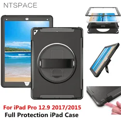 Funda con correa de mano para tableta, carcasa resistente con soporte a prueba de golpes para Apple iPad Pro de 12,9 pulgadas, 2017, 2015, 2018, 2020, 2021