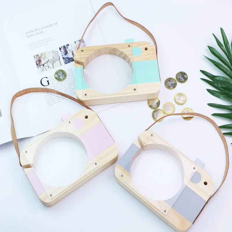 Nordic Baby Wooden Handbag Toy Money Piggy Bank Toy Children Room Decoration Kid Girls Birthday Gift