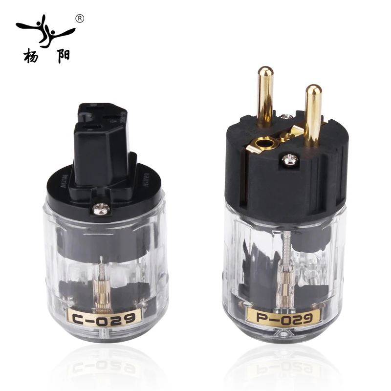 

YYAUDIO Hifi Power Plug High Quality Gold-plated Eu Power Connector + IEC Connector Male Female Power Plug Diy European plug