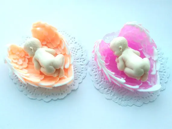 

3D sleeping baby in wings silicone mold fondant cake decoration sweet baby DIY soap mold