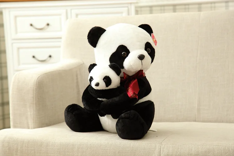 

about 30cm lovely panda hug baby , plush toy soft pillow christmas gift b1355