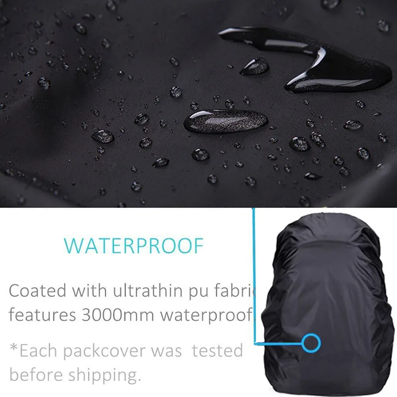 Imagem -05 - Capa de Chuva Mochila Bolsa à Prova Impermeável Água Poeira Caminhadas Bolsas Acampamento Grande Militar 90l 95l 110l Capa Chuva Xa41a 35l 100l 120l