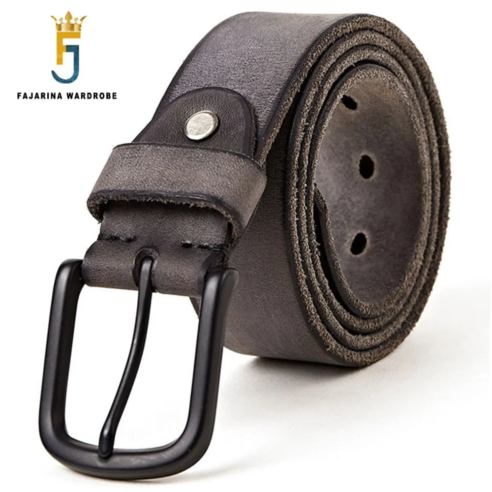 

FAJARINA Men's Quality 100% Pure Genuine Leather Pin Buckle Belts for Men Leather Man Men's Retro 38mm Width Belt Male N17FJ285