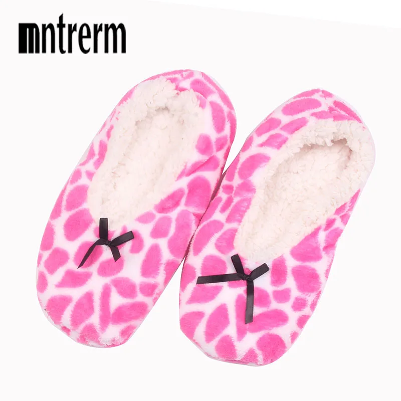 New Autumn/Winter Slippers Thickening Floor Socks Slip Adult Home Sewing Plush slippers Interior Home Warm Shoes For Christmas