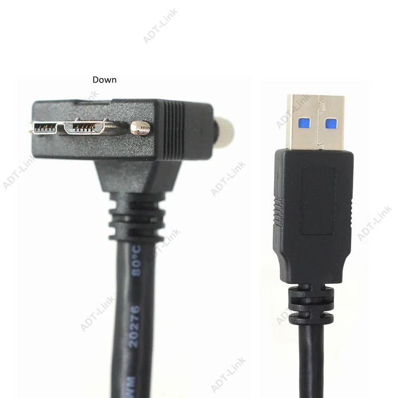 USB 3.0 Micro B Cable with Dual Screw Lock Mciro-B USB 3.0 5Gbps