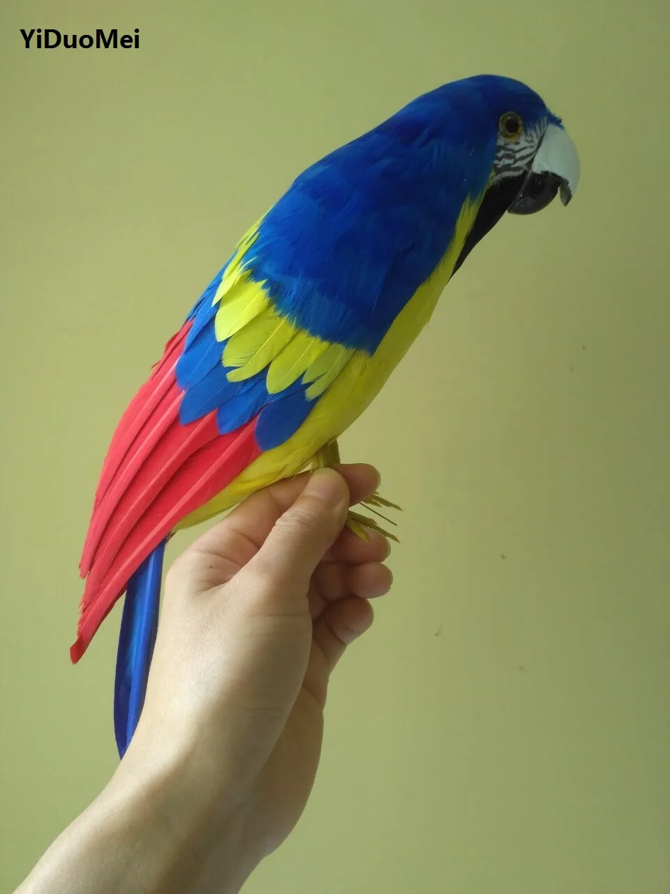 

beautiful blue&yellow feathers parrot artificial bird model large 42cm handicraft,prop,garden decoration gift p1709