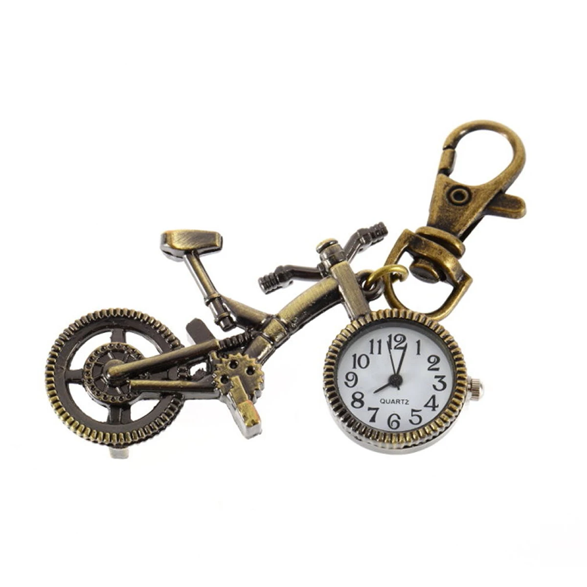 Reloj de bolsillo de cuarzo Unisex, accesorio con forma de bicicleta, Bronce Antiguo, regalo