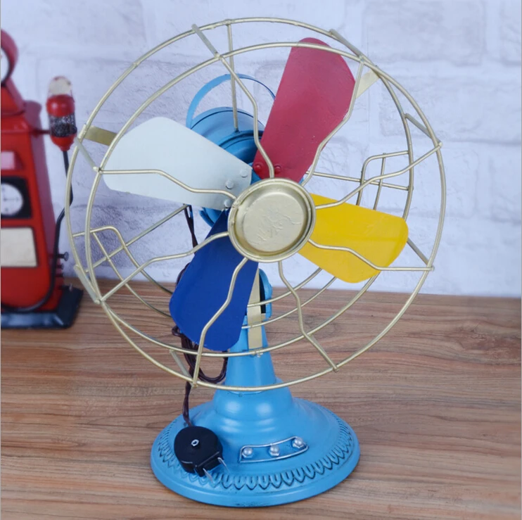 D Vintage Antique fan model iron DIY fan Home Furnishing retro decor decoration creative photography props