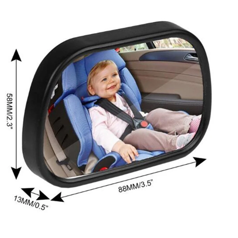 Car Back Seat Baby Mirror 2 in 1 Mini Children Rear Convex Mirror Adjustable Auto Kids Monitor Safety Car Rearview mirror