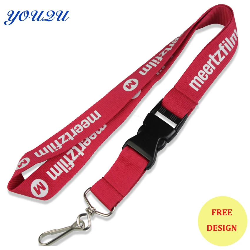 Hot sell Polyester lanyards with metal hook and plastic buckle free shipping escrow accept