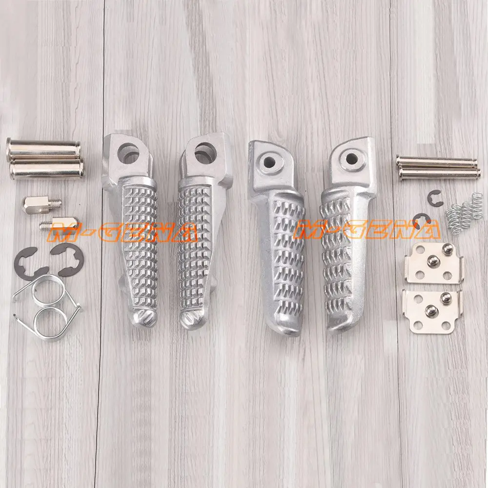 

Motorcycle Front Rear Footrests Foot pegs For Kawasaki Z750 Z800 Z1000SX ER-6F ER-6N ZX6R ZX636 ZX9R ZX10R ZX12R ZX14R Silvery