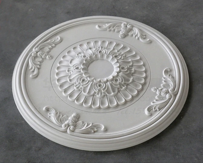 PU Polyurethane Decorative Pendent Lamp Base Chandelier Ceiling Rose Plate Droplight Paterage Decoration Rosette Medallion