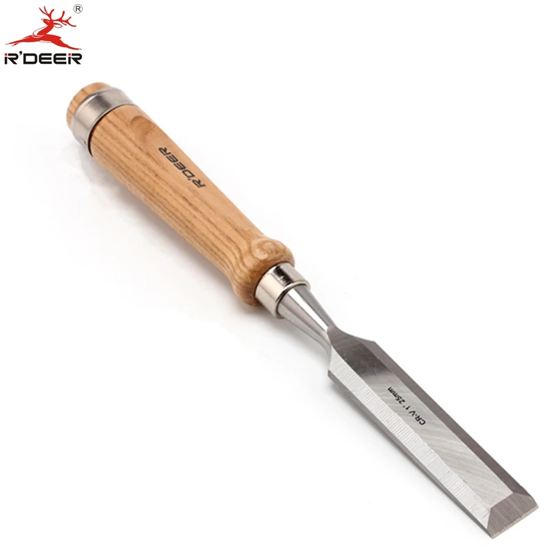 

RDEER 1''/25mm Woodwork Chisel CR-V Wood Carving Straight Flat Chisel Carvers Graving Knife Wood Tools