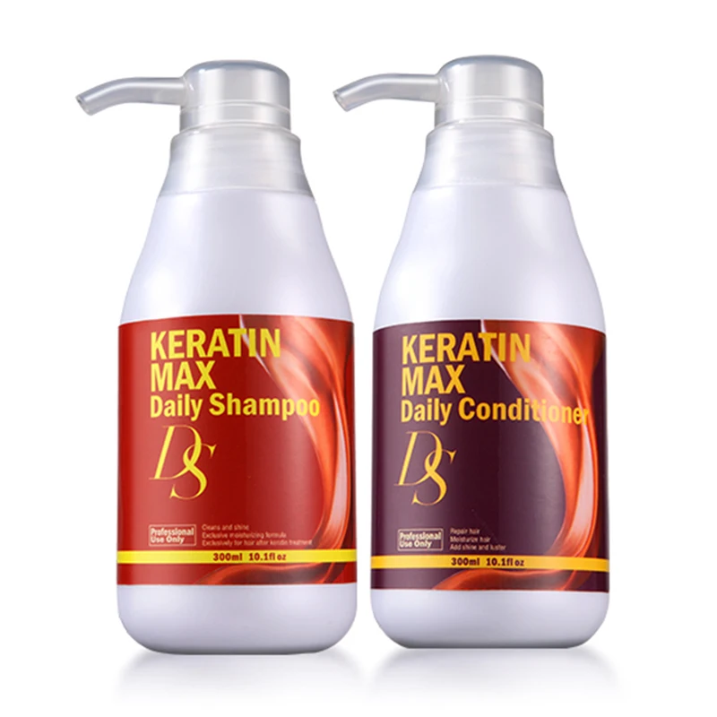 DS Max Professional Deep Cleaning Keratin Treatment Daily Shampoo and Daily Conditioner Care and Repair After Straighten Hair