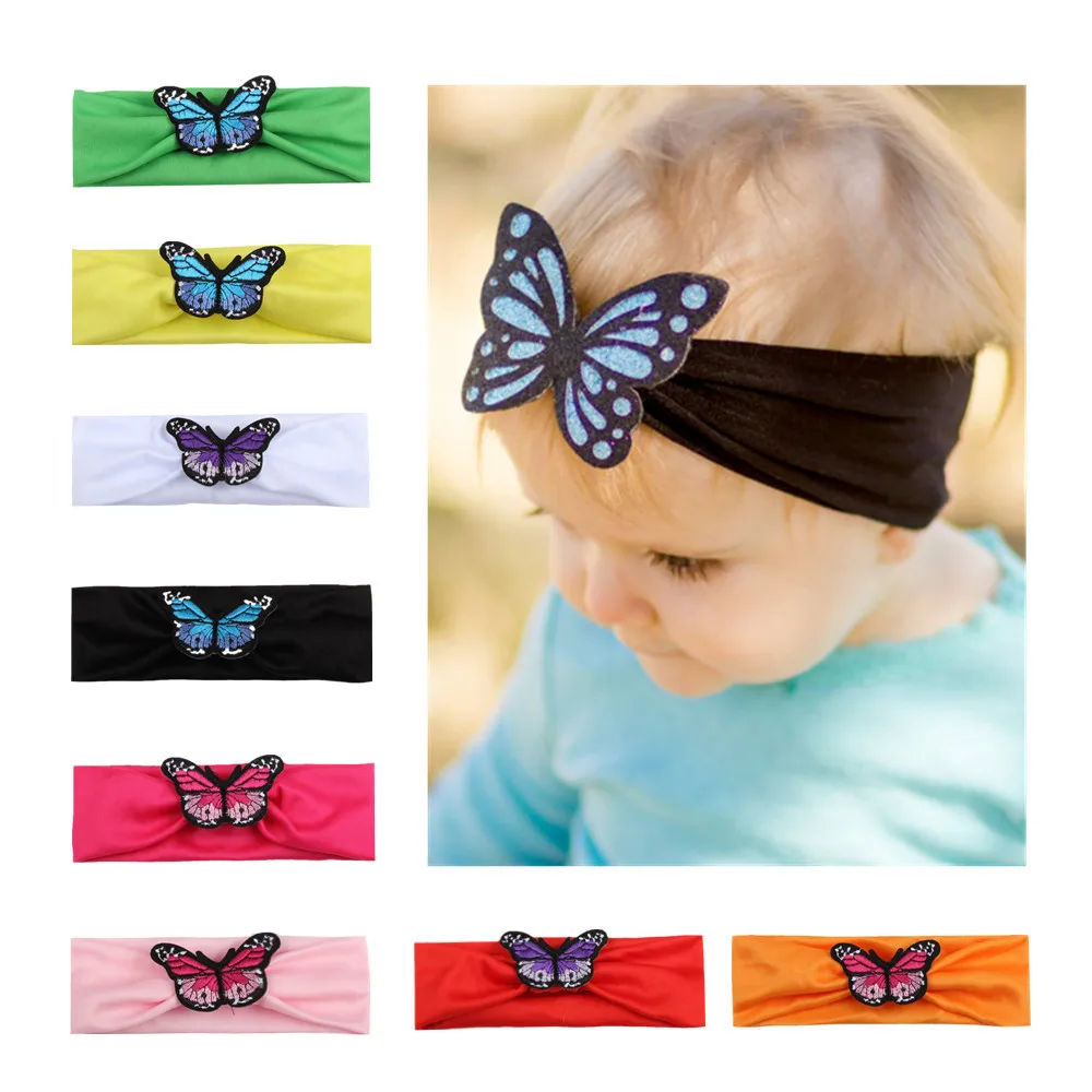 

2017 New Baby Headwear Infant bandhnu Turban Headband Cartoon Butterfly Headband Hairband Kids Girls Hair Accessories